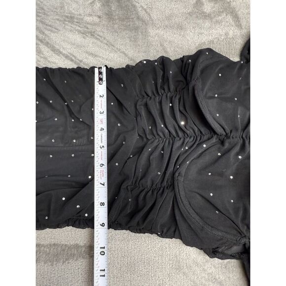 Danielle Guizio Lynx Embellished Mesh Dress XS Jennie Blackpink Mini crystal - Picture 10 of 13